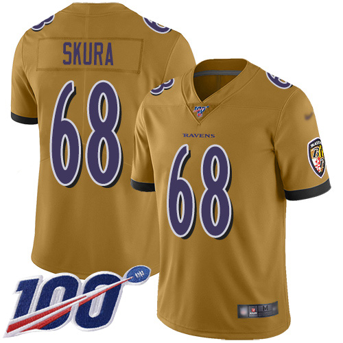 Baltimore Ravens Limited Gold Men Matt Skura Jersey NFL Football #68 100th Season Inverted Legend